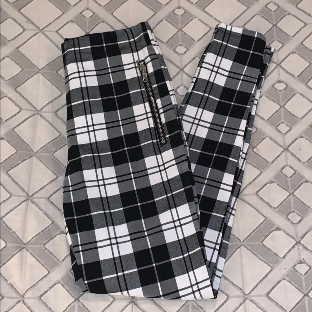 Plaid Skinny Trousers